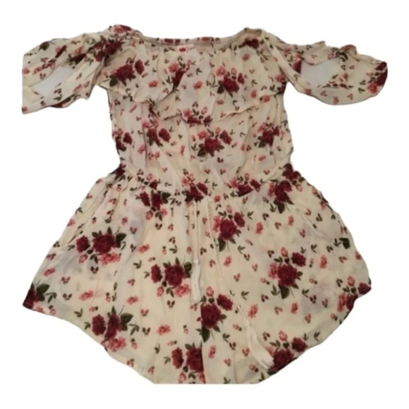 Poof! Off the Shoulder Flower Romper NWT - Picture 1 of 5